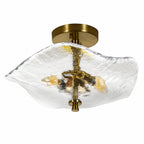 Ellipse Gold Semi-Flush Ceiling Light - full silhouette detail