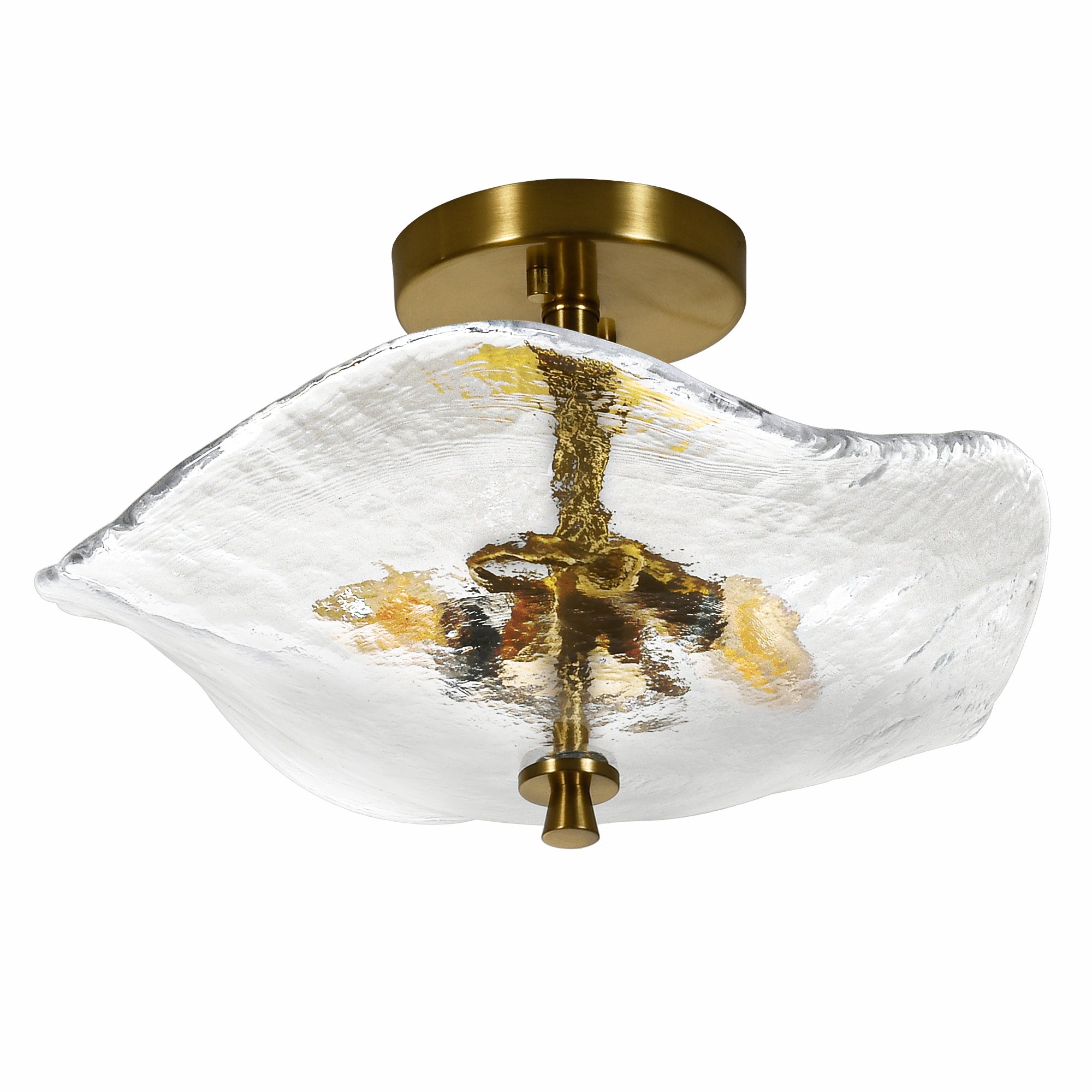 Ellipse Gold Semi-Flush Ceiling Light - full silhouette detail