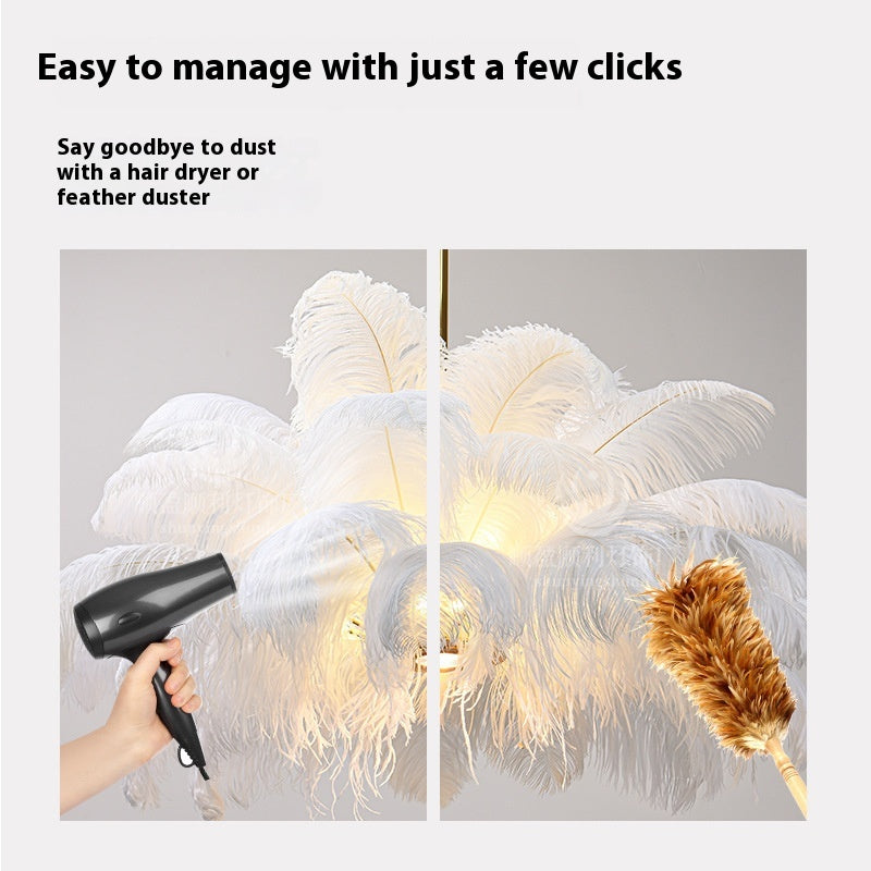 Plume Noire Modern Feather Chandelier - feather branch detail
