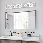 Cristal Chrome 6-light vanity sconce above a bathroom mirror