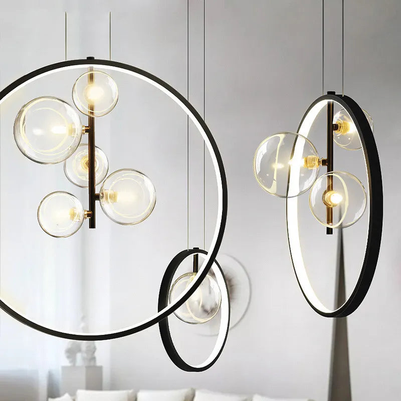 Lustre bulles de verre - détail