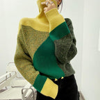 Pull à col en patchwork rétro