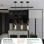Trio Noir pendants switched on