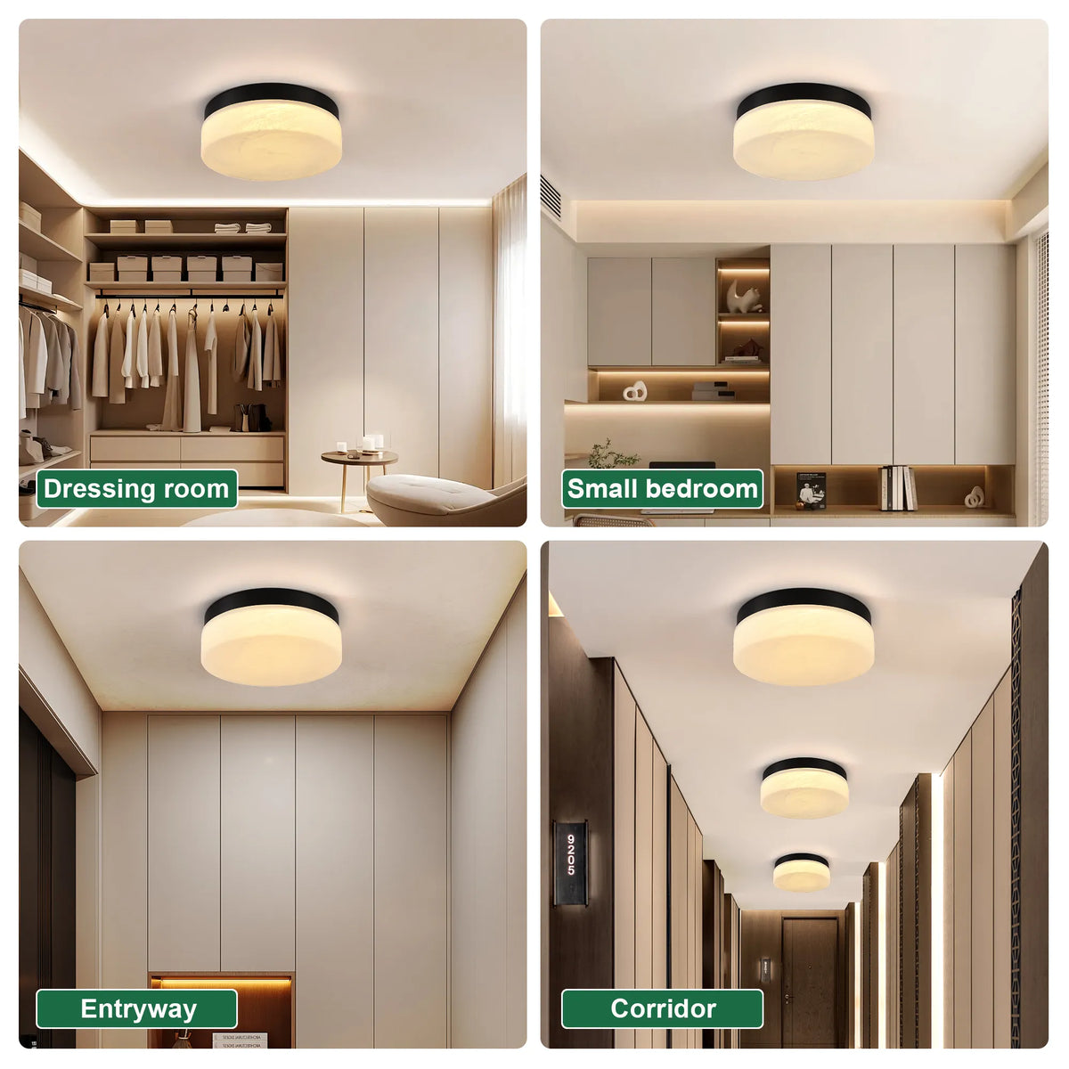 Plafonnier LED noir - chambre