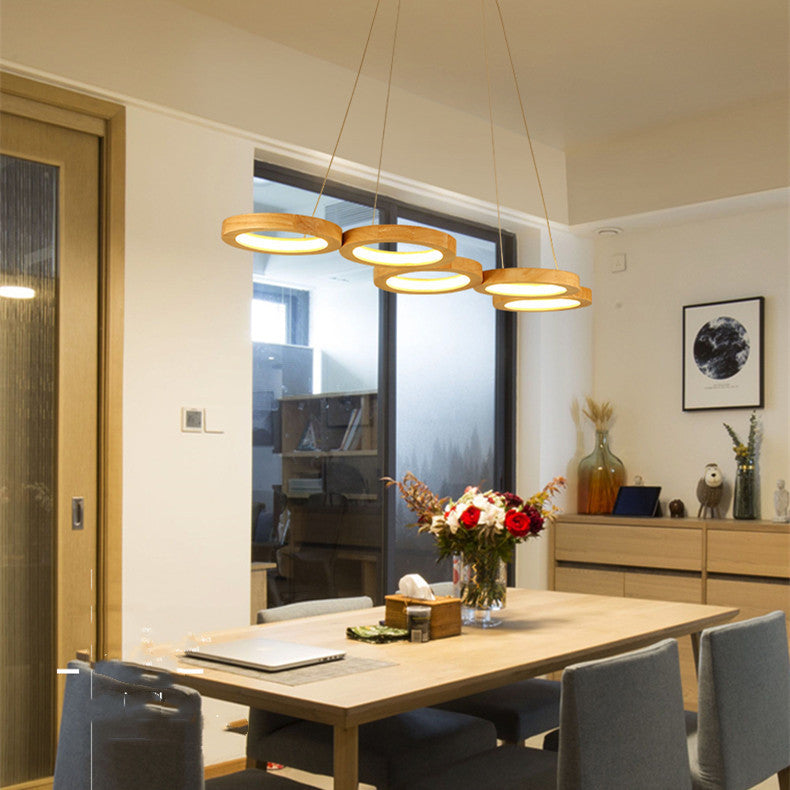 Simplicity Solid Wood Dining Pendant Circle – studio product photo | Belloriana