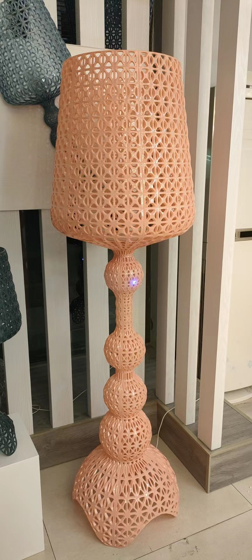 Ajour Sculptural Hollow Floor Lamp - texture detail of hollow cutouts