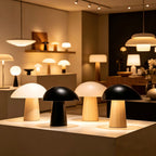 Fungo Sculptural Mushroom Table Lamp - on side table in living room