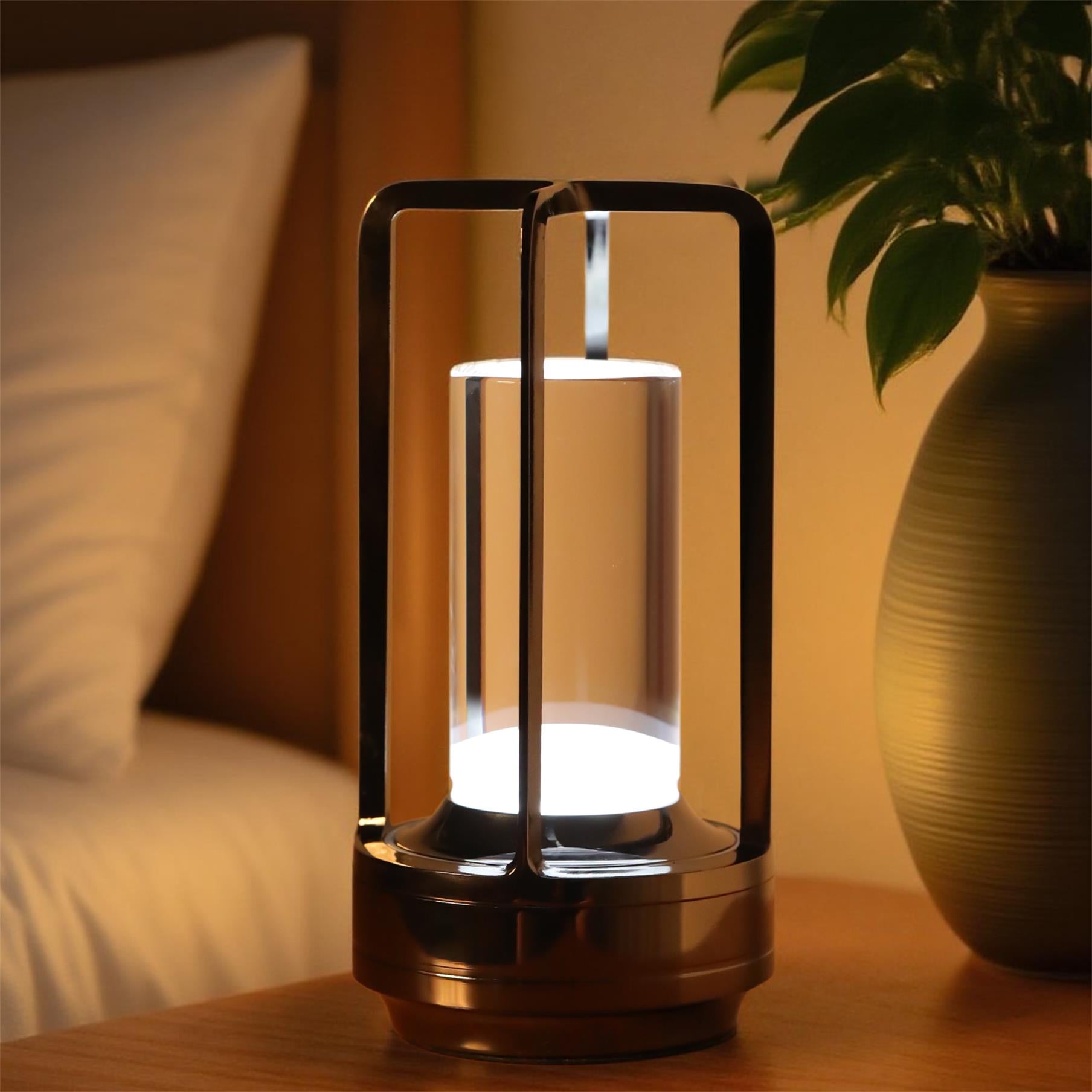 Duo lamps switched on, warm glow