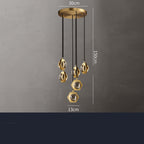 Château Grand Copper Crystal Chandelier - close-up of ten-head copper frame