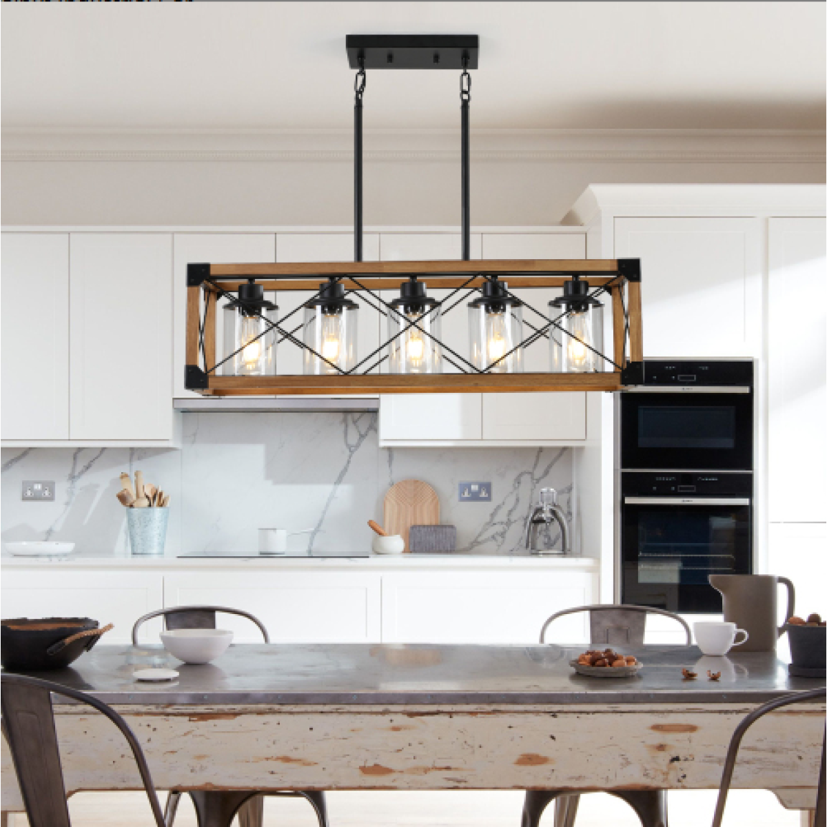 Suspension quadra bois noyer