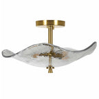 Ellipse Gold Semi-Flush Ceiling Light - illuminated evening dining room