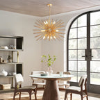 Sputnik d'Or Starburst Chandelier - twelve-arm arrangement close-up