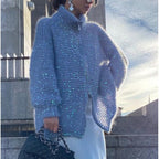 Manteau Tricoté à Paillettes