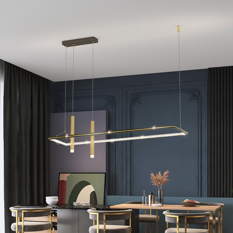 Infini lamp on a nightstand at dusk