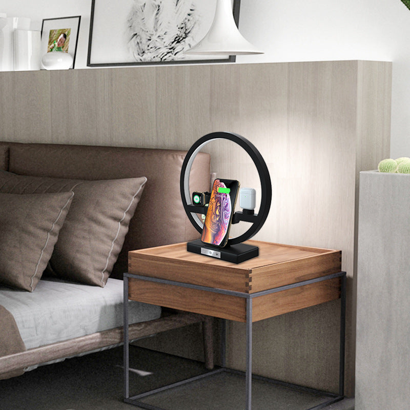 Fast Charging 4 In 1 Bedside Lamp Wireless Charger Bracket – studio product photo | Belloriana