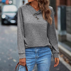 Pull de sport uni à col en V