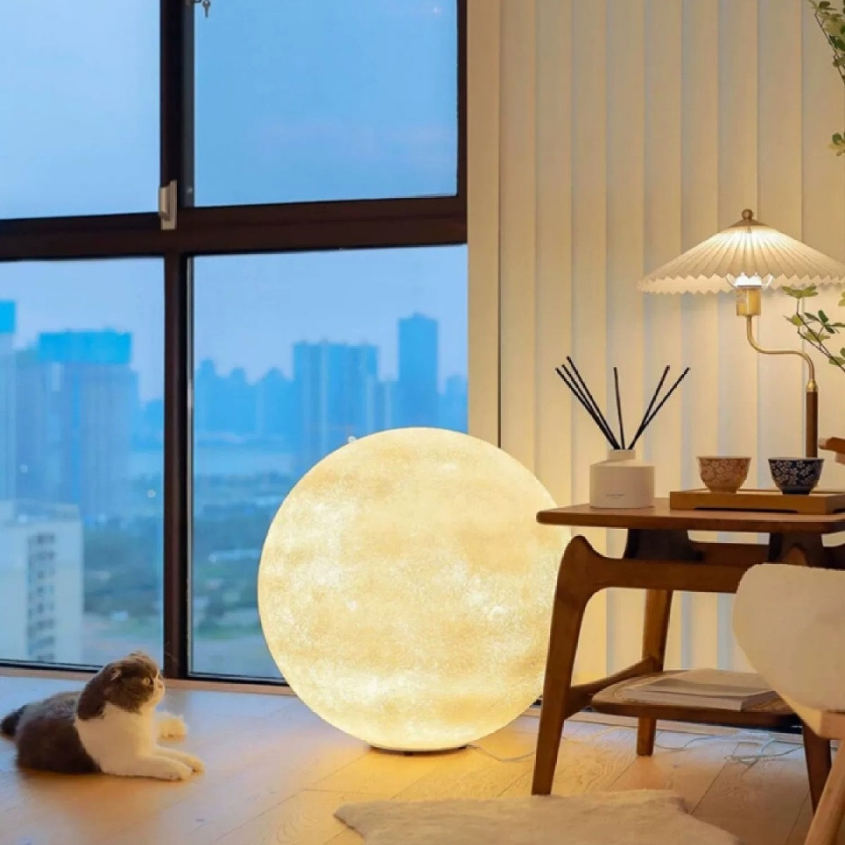 Lampadaire sphère lune