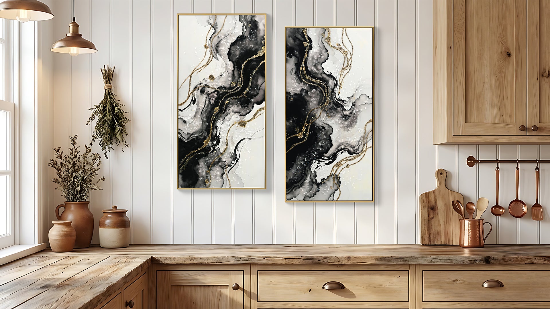 Tableaux Abstraits Noir et Blanc