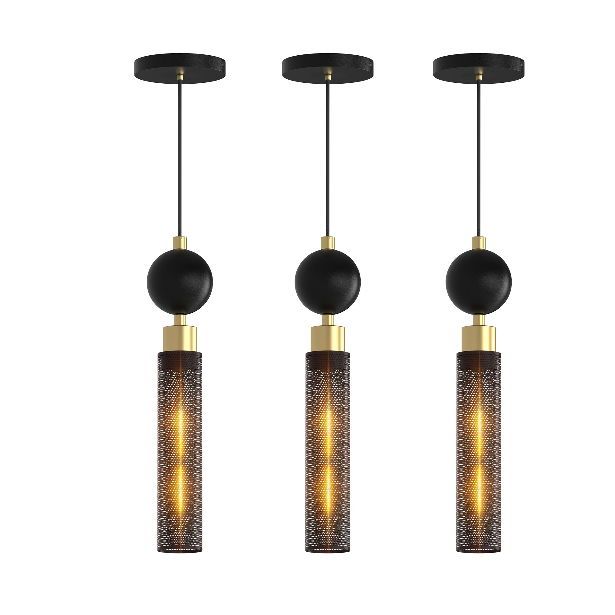 Fer Noir pendant detail of wrought iron shade