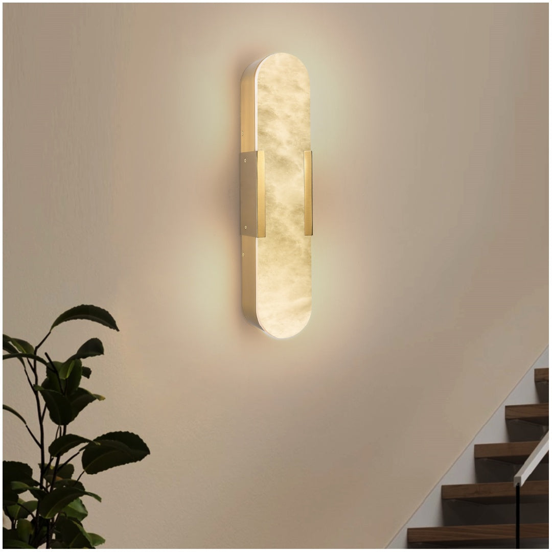 Marbre Doré sconce detail of marble texture