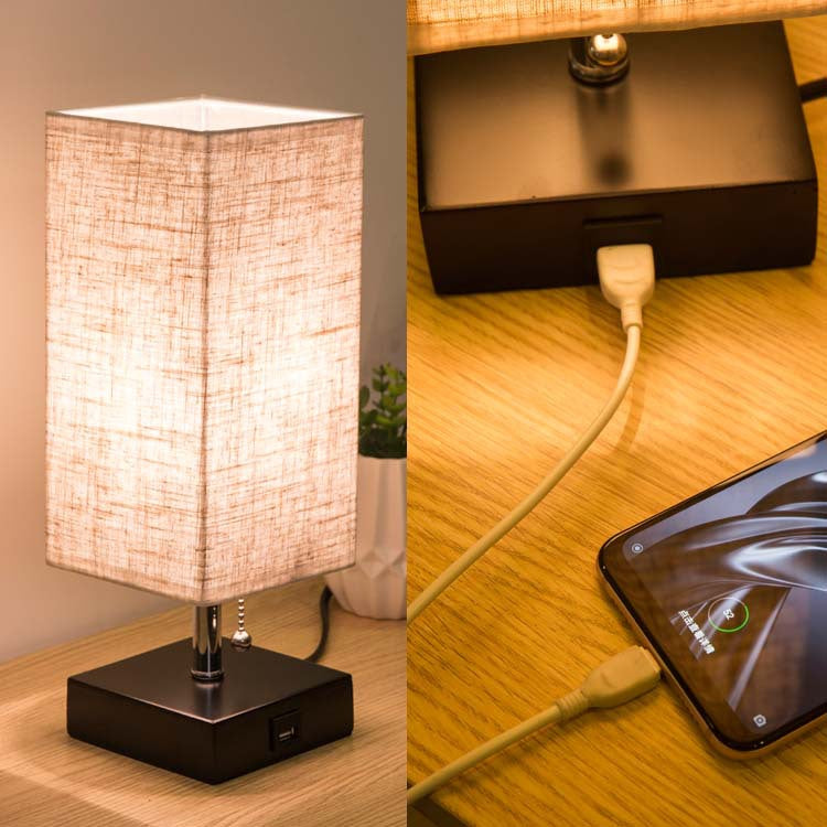 Table Lamp Linen Square Table Lamp Study Bedside Table Lamp – detail view 3 | Belloriana