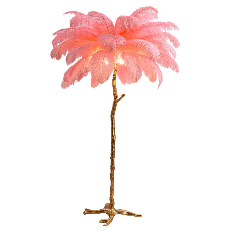 Bedroom Bedside Feather Lamp Copper Lamp Floor Lamp – detail view 4 | Belloriana