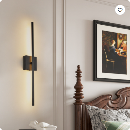 Duo Noir Matte Black Wall Sconce Set - side profile hallway installation