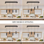 Angelina Noir 6-Light Kitchen Island Pendant - dining and kitchen lifestyle setting