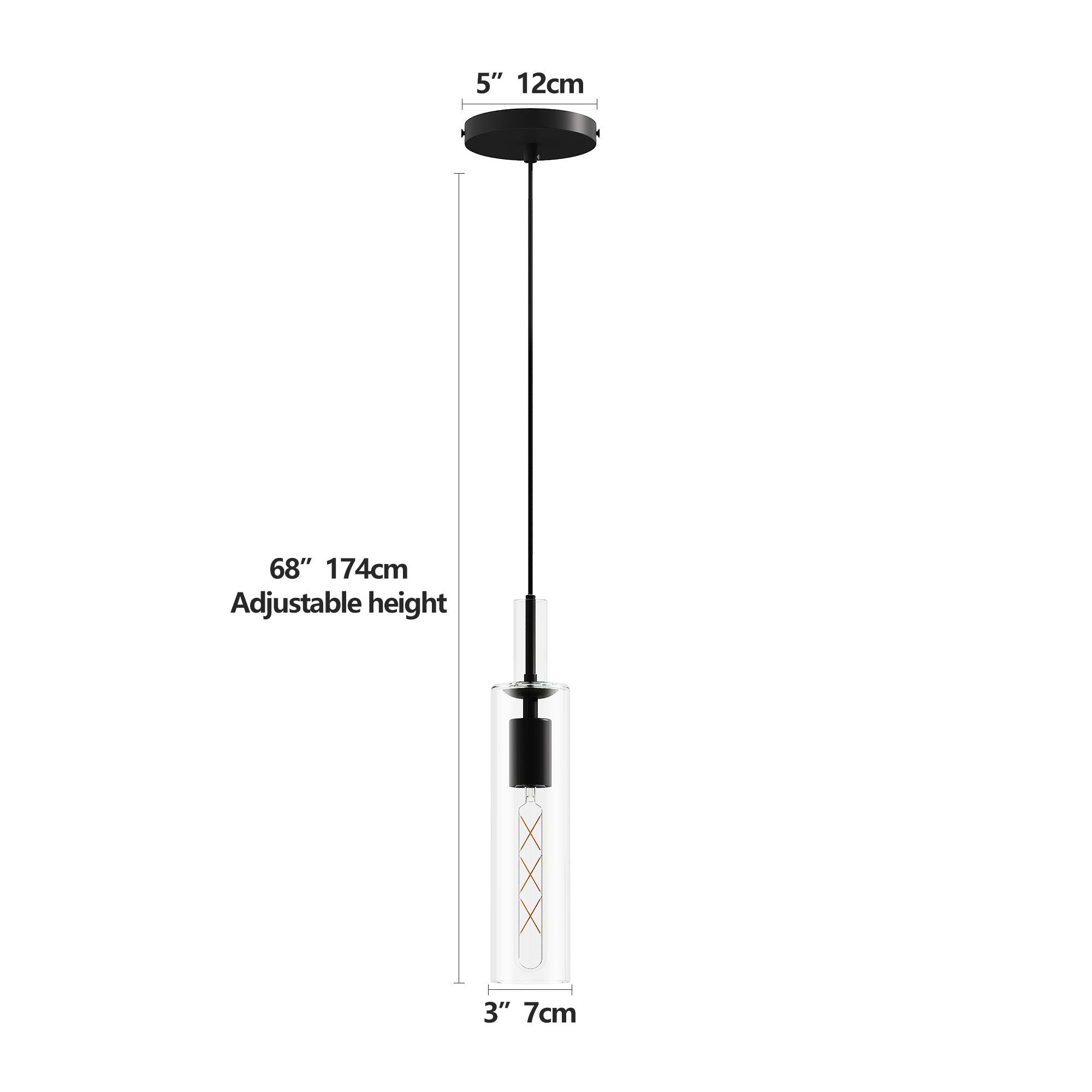 Trio Noir pendant set side profile