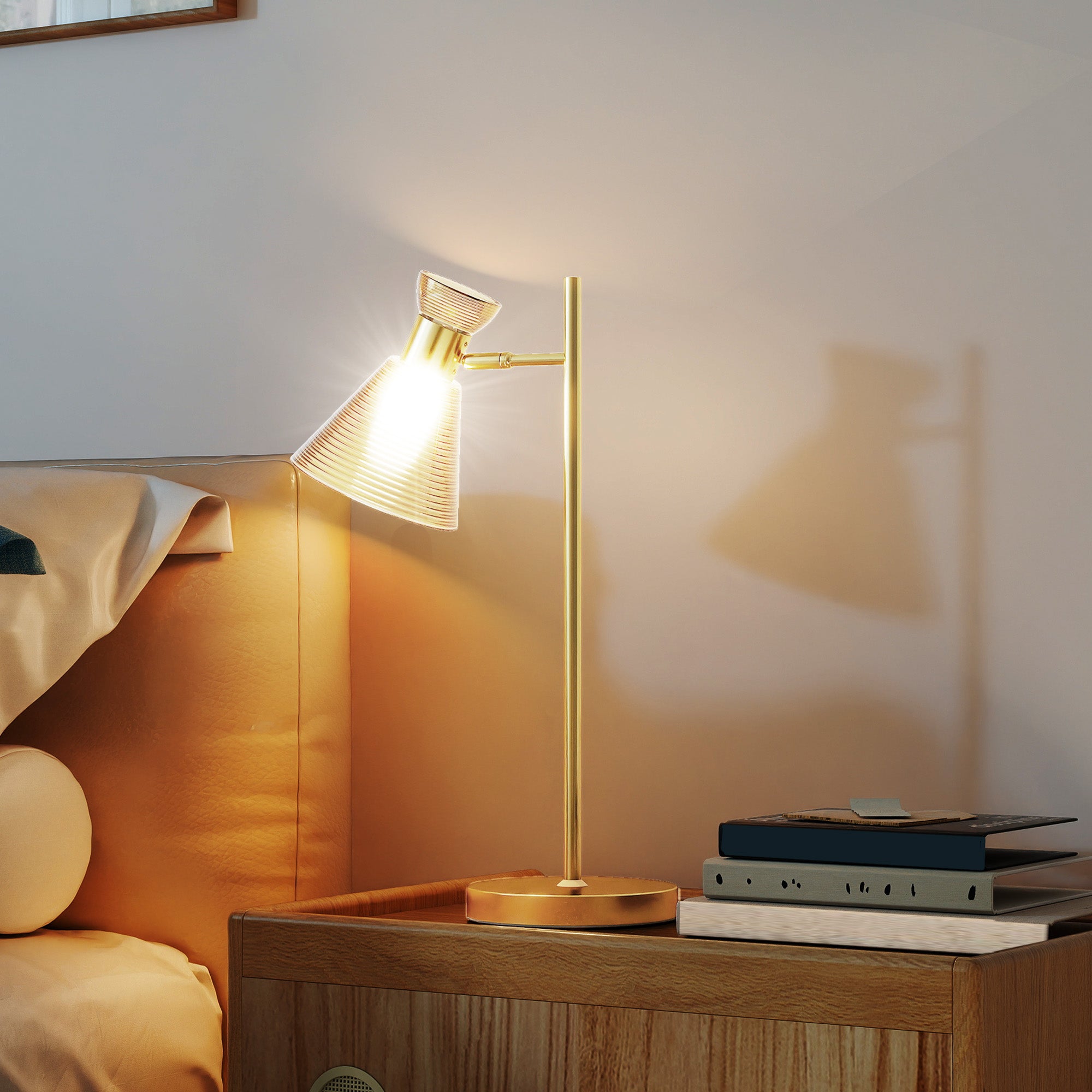 Fleur d'Or Adjustable Bedside Lamp - full silhouette side view