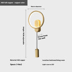 Cuivre Copper Bedside Wall Lamp - illuminated warm glow