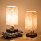 Table Lamp Linen Square Table Lamp Study Bedside Table Lamp – detail view 1 | Belloriana