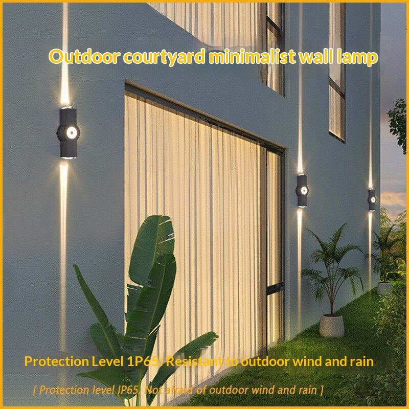 Quatuor pillar light mounted at an entrance