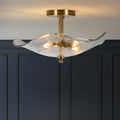Ellipse Gold Semi-Flush Ceiling Light - mounted in entryway