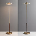 Noyer brass and walnut floor lamp in a living room