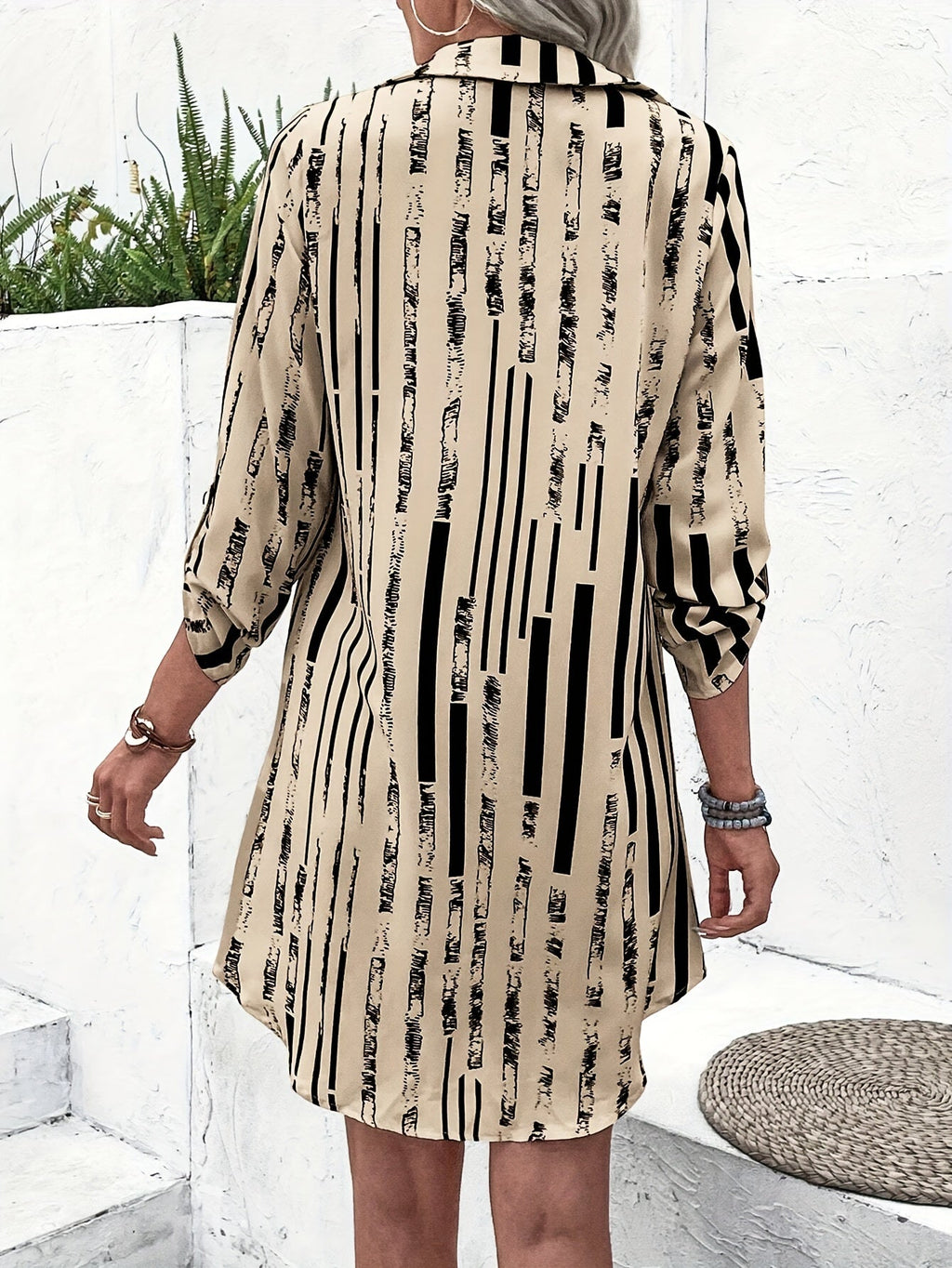 Robe Chemise Vintage à Rayures