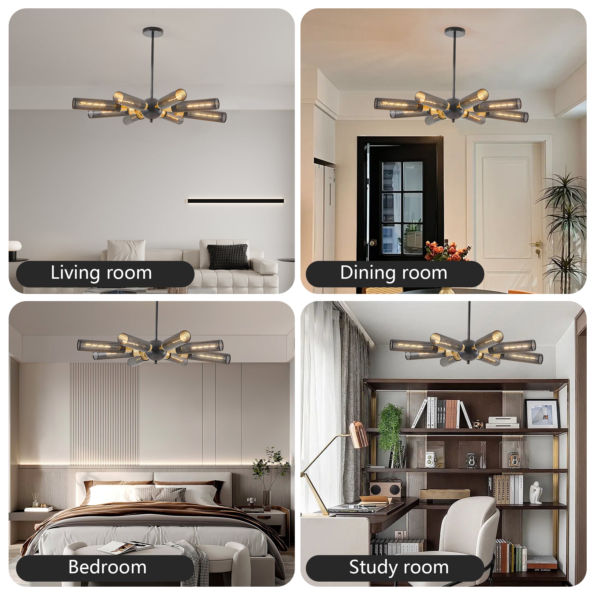 Sputnik Doré chandelier styled above a kitchen island