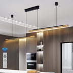 Tandem Noir Dual-Tube Pendant Light - kitchen island lifestyle setting