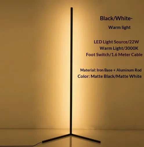 Lampadaire LED RVB d'angle connecté