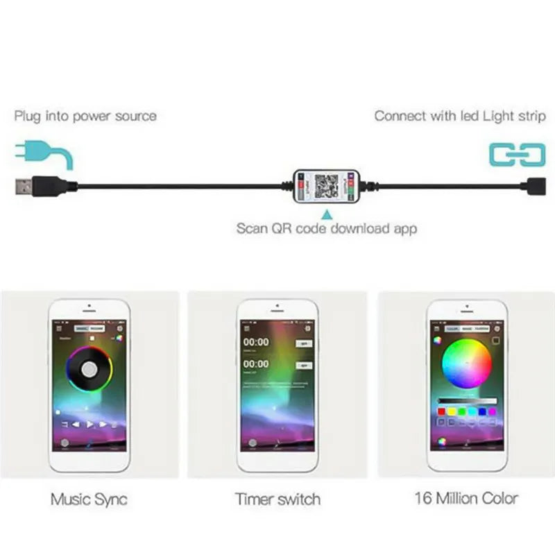 Ruban LED RVB connecté bluetooth