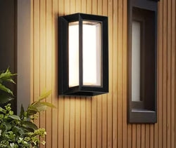 Rivage Waterproof Outdoor Wall Lantern - illuminated evening entrance