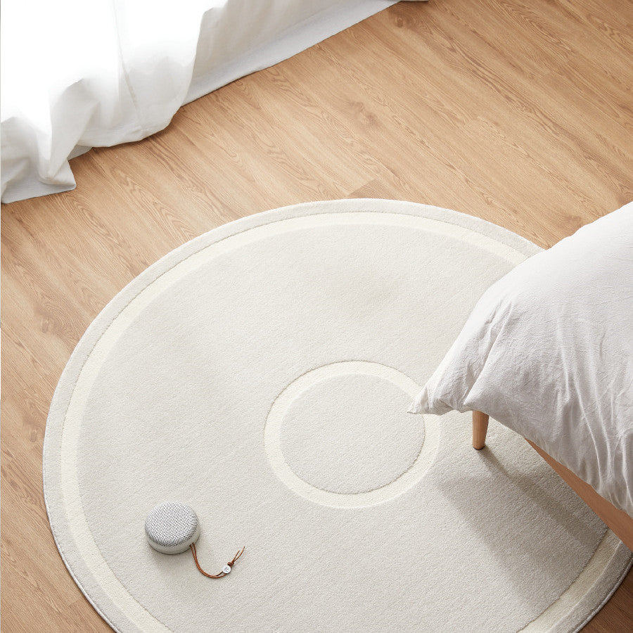Tapis Rond Crème Cosmos French