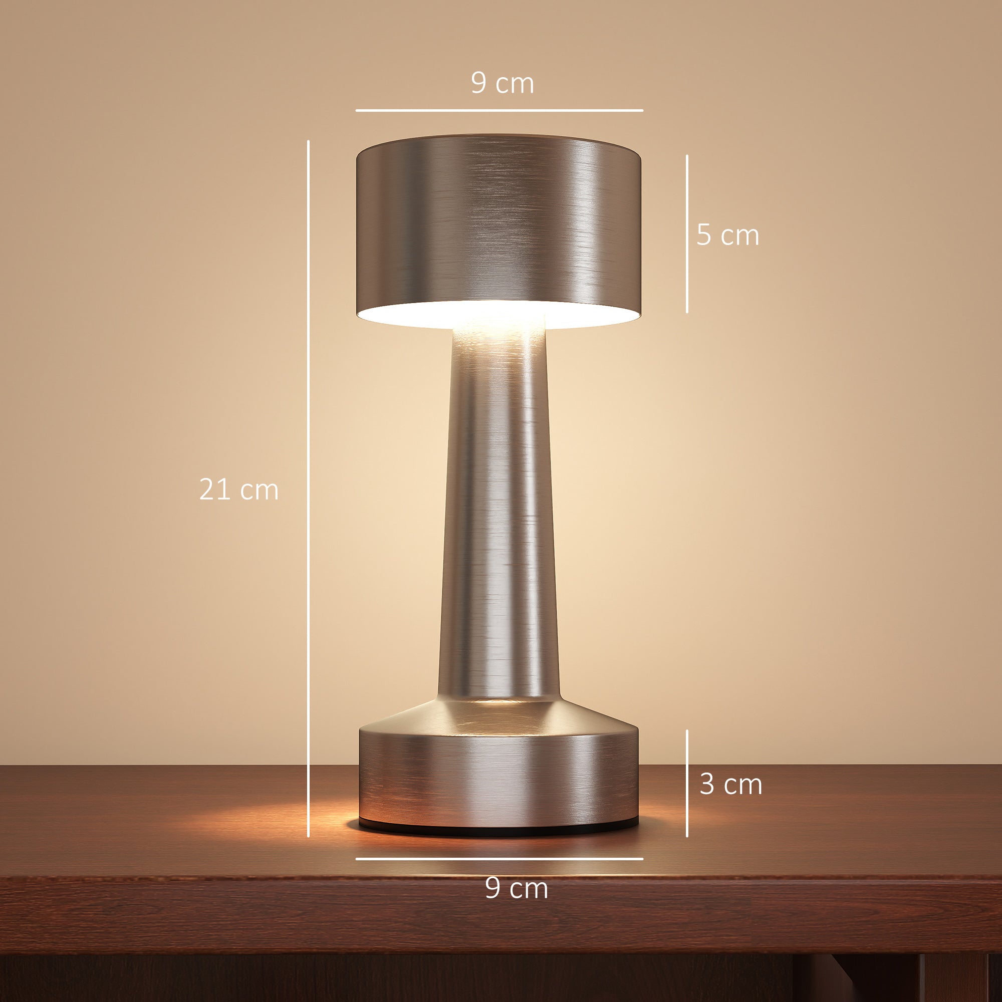 Argent lamp switched on, touch control