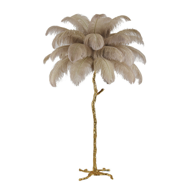 Bedroom Bedside Feather Lamp Copper Lamp Floor Lamp – detail view 1 | Belloriana