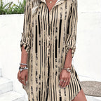 Robe Chemise Vintage à Rayures