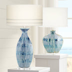 Céladon Kiln-Change Ceramic Bedside Lamp - on nightstand
