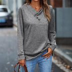 Pull de sport uni à col en V