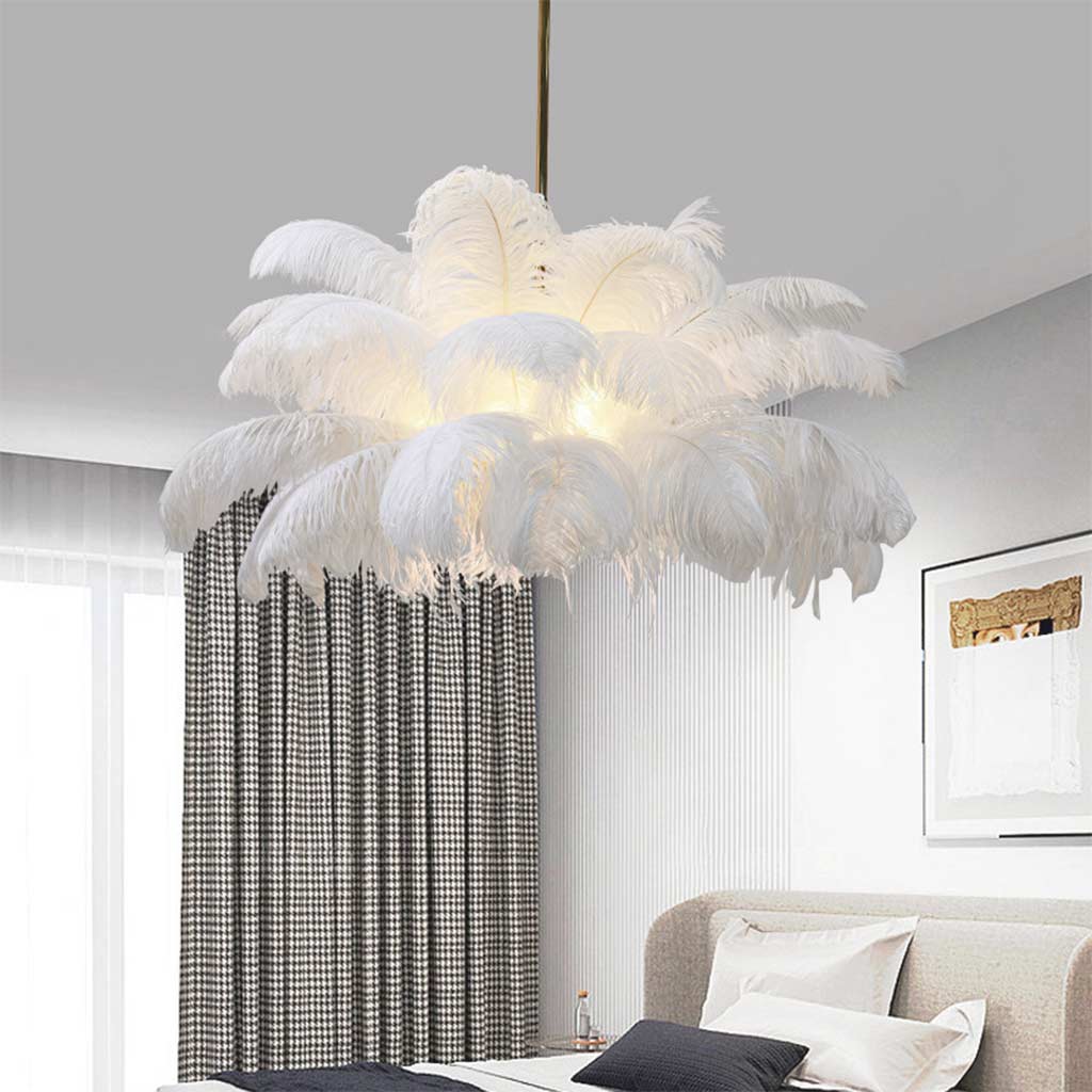 Suspension plumes d'autruche LED