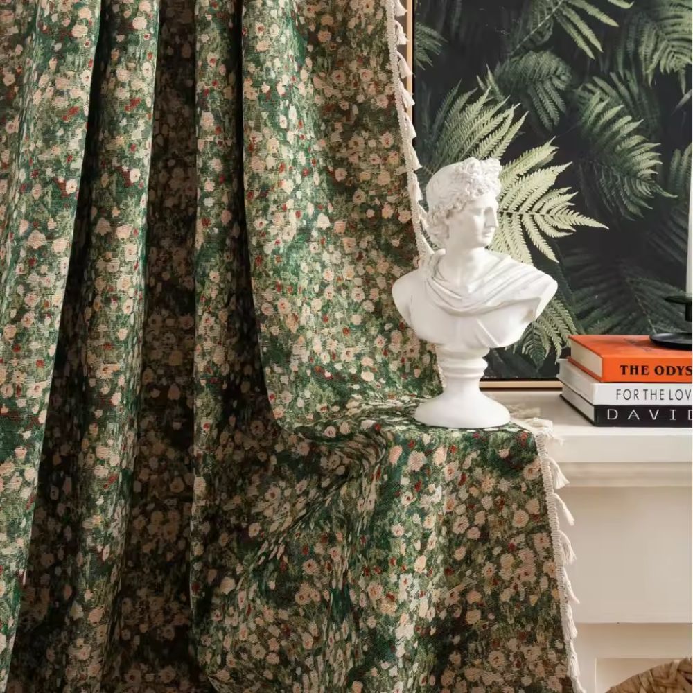 Rideau en microfibre motif floral vintage