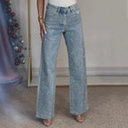 Pantalon droit taille haute pour femme